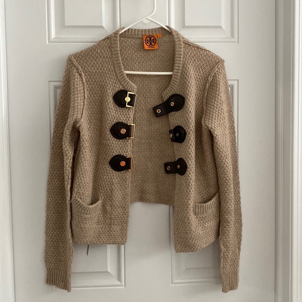 Tory Burch tan cardigan size S